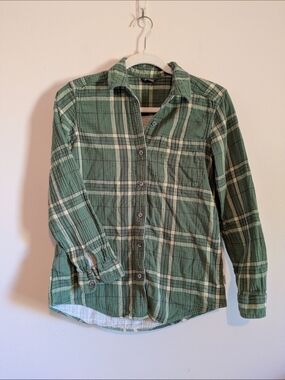 Eddie Bauer Green Plaid Button-Down Shirt
